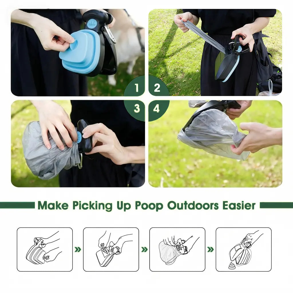 Foldable Pet Waste Scooper - Compact and Portable Design