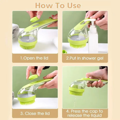 Shampoo Dispensing Dog Bath Brush