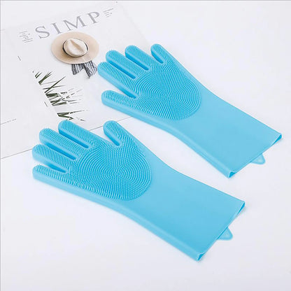 Pet Bathing Gloves, 1 Pair Pet Hair Removal Gloves, Pet Massage Gloves, Dog & Cat Grooming Supplies, Bath Accessories for Dogs & Cats