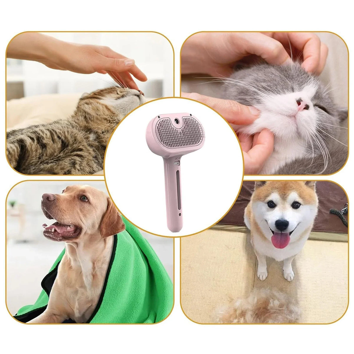 Self-Cleaning Misting Dog Grooming Brush