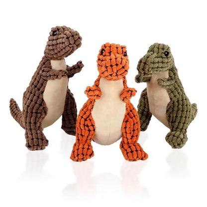 Squeaky Corduroy Dinosaur Dog Toy