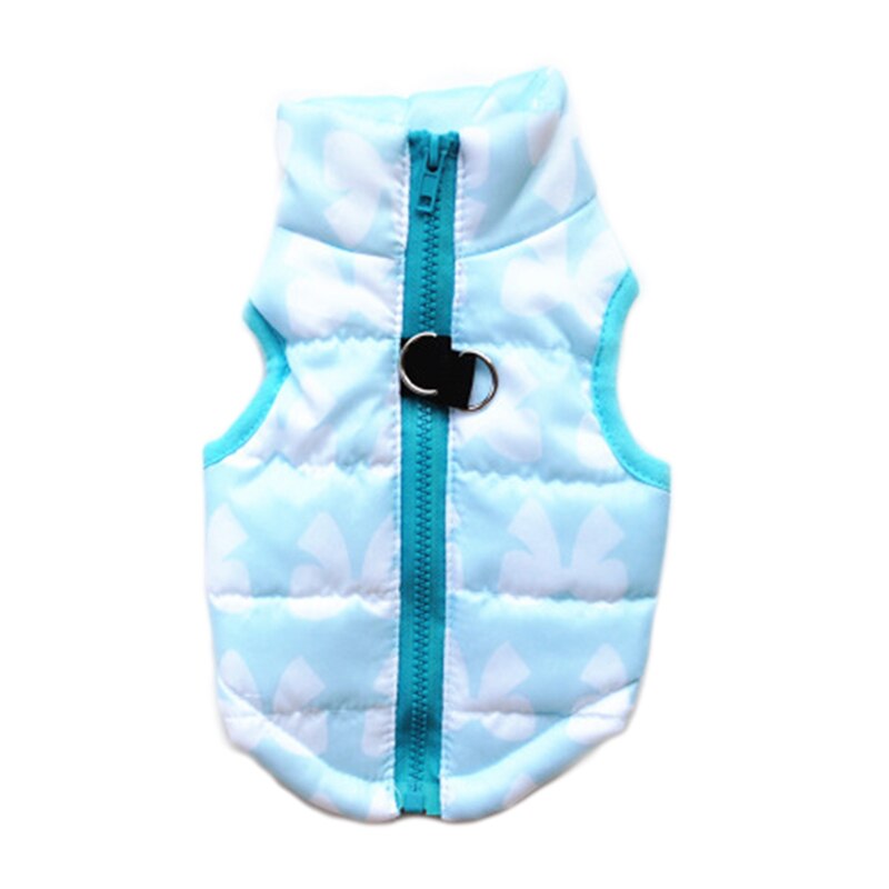 Small Dog Winter Vest with Built-In Leash Ring