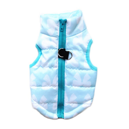 Small Dog Winter Vest with Built-In Leash Ring
