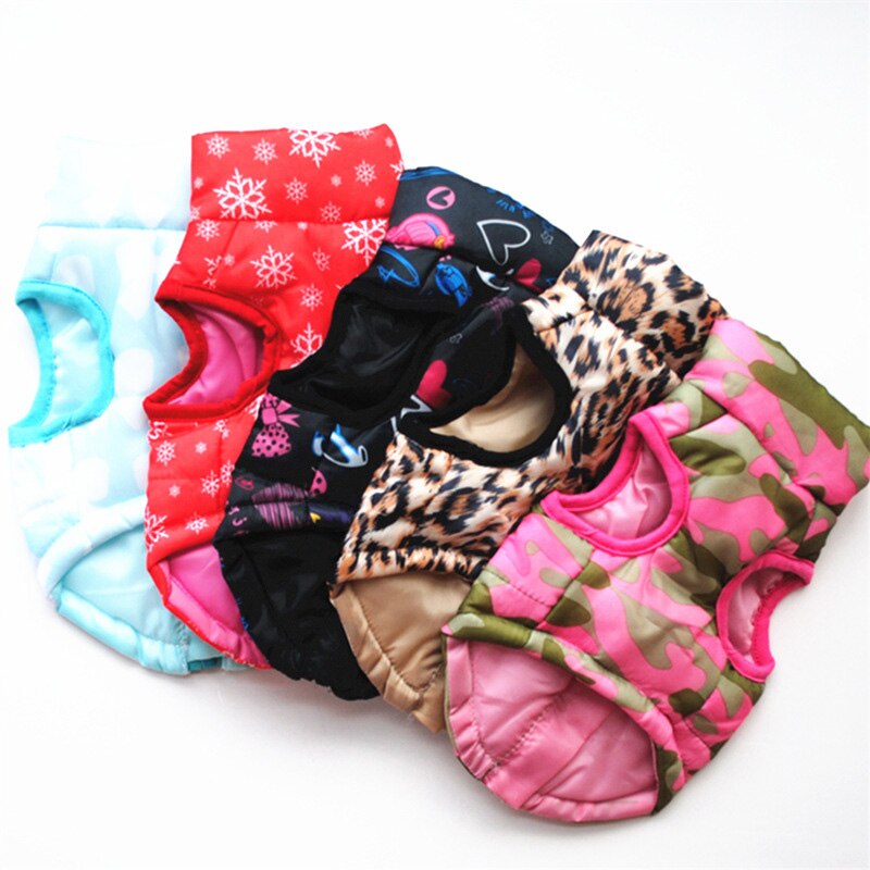 Small Dog Winter Vest with Built-In Leash Ring