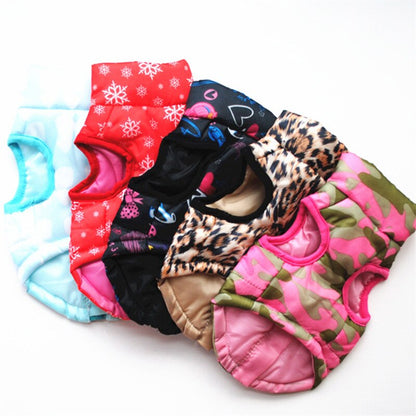 Small Dog Winter Vest with Built-In Leash Ring