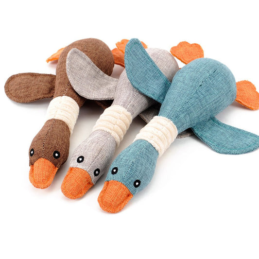 Squeaky Plush Goose Dog Toy