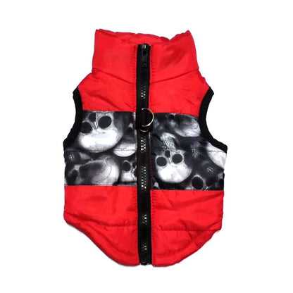 Small Dog Winter Vest with Built-In Leash Ring