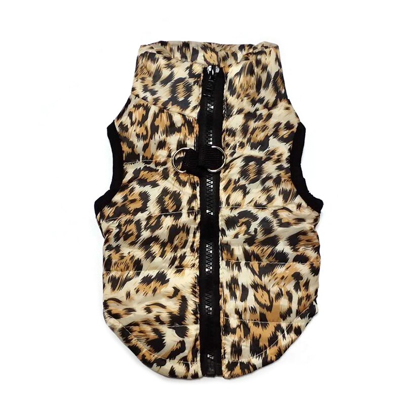 Small Dog Winter Vest with Built-In Leash Ring