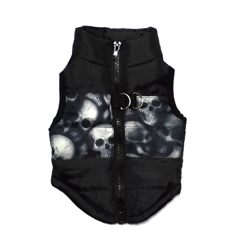 Small Dog Winter Vest with Built-In Leash Ring
