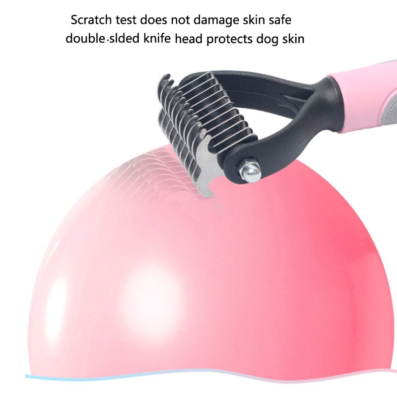 Double-Sided Dematting Dog Undercoat Rake