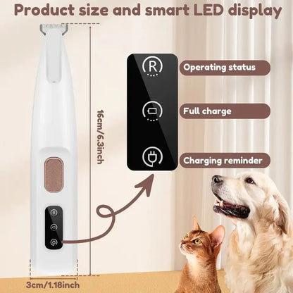 Quiet Dog Paw Trimmer with LED Light