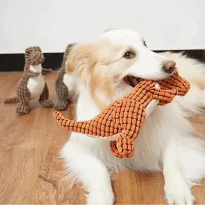 Squeaky Corduroy Dinosaur Dog Toy