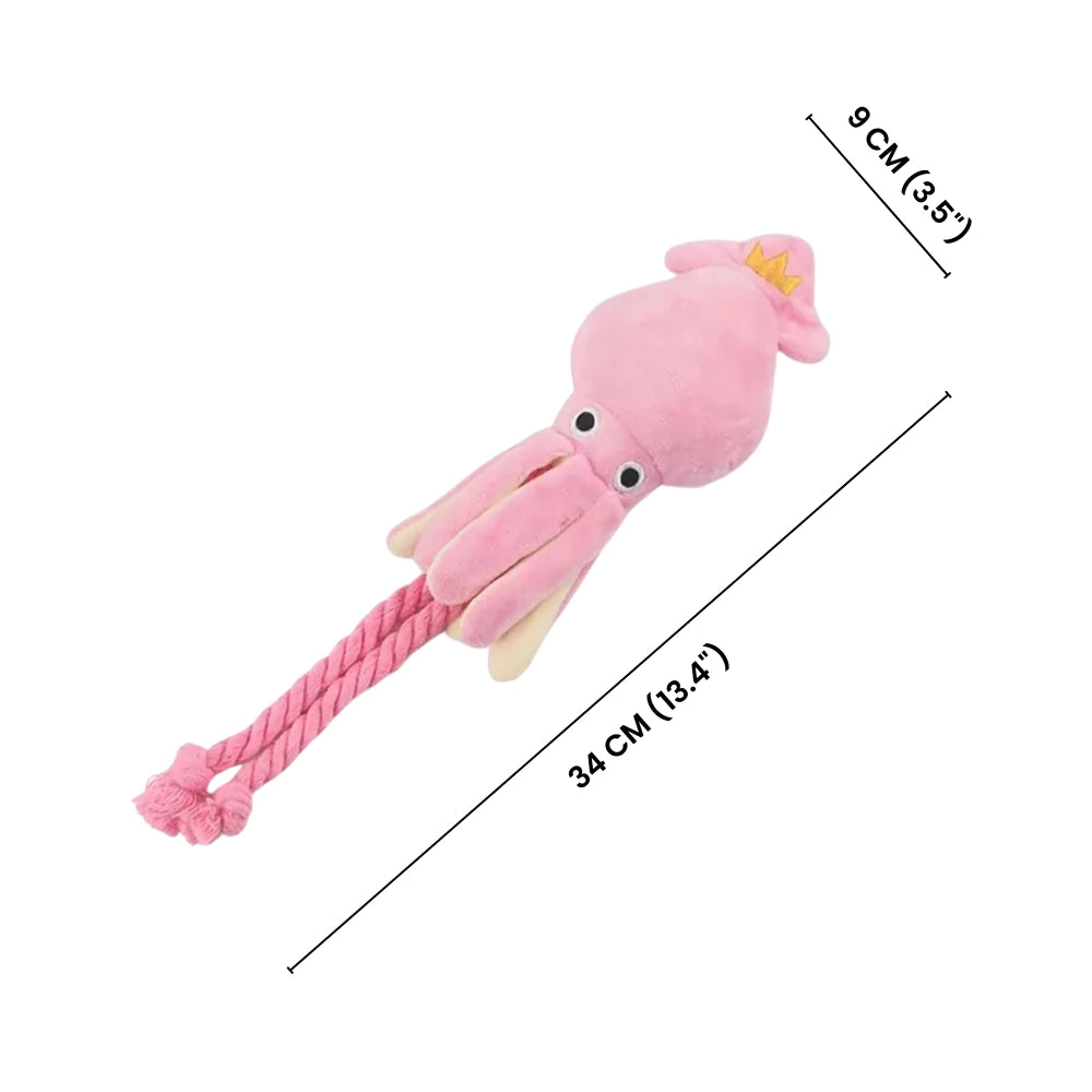 Sasha the Pink Squid | Dog Tug Toy