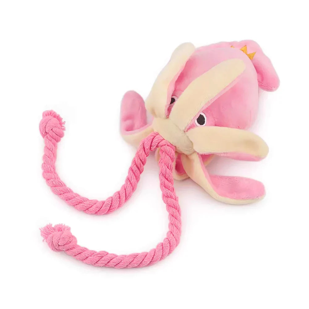 Sasha the Pink Squid | Dog Tug Toy