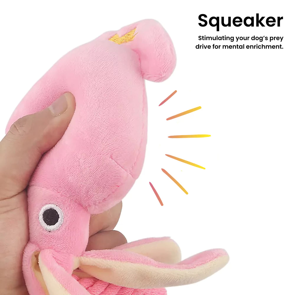 Sasha the Pink Squid | Dog Tug Toy
