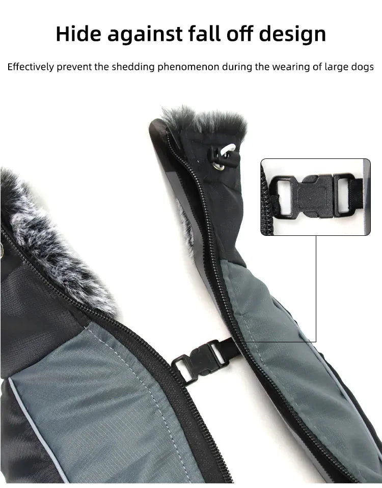 Reflective Winter Dog Coat with Built-In Harness