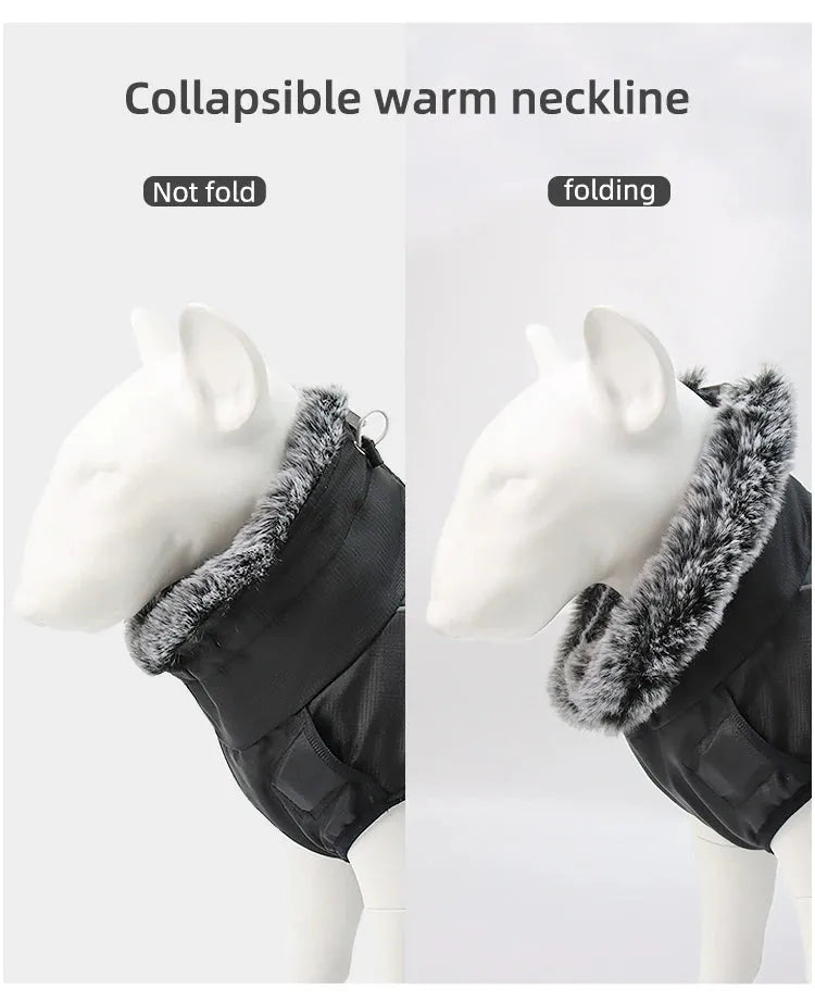 Reflective Winter Dog Coat with Built-In Harness
