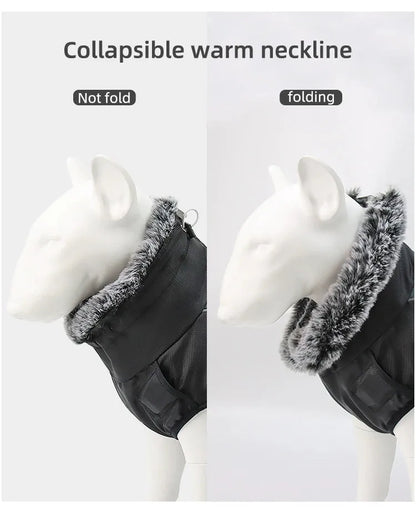 Reflective Winter Dog Coat with Built-In Harness