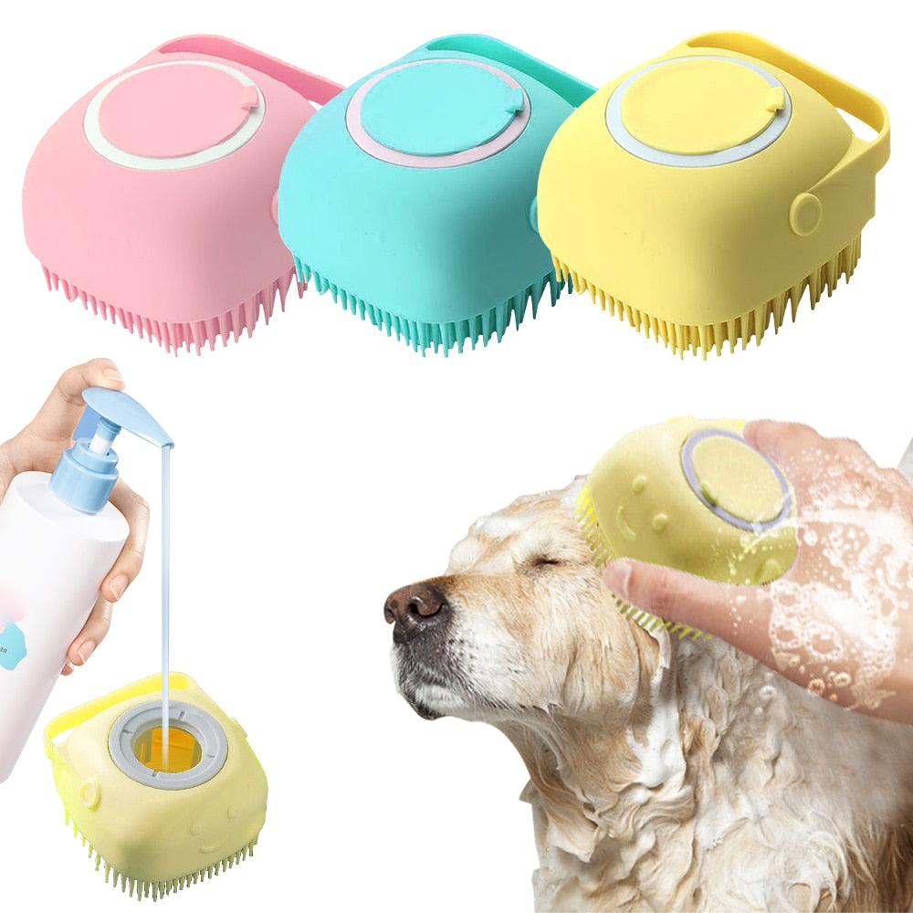 Shampoo Dispensing Dog Bath Brush