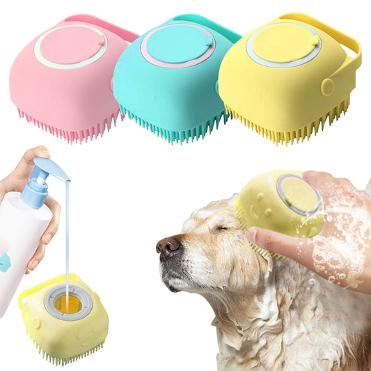 Shampoo Dispensing Dog Bath Brush
