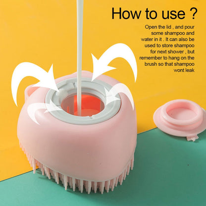 Shampoo Dispensing Dog Bath Brush