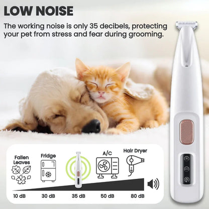 Quiet Dog Paw Trimmer with LED Light