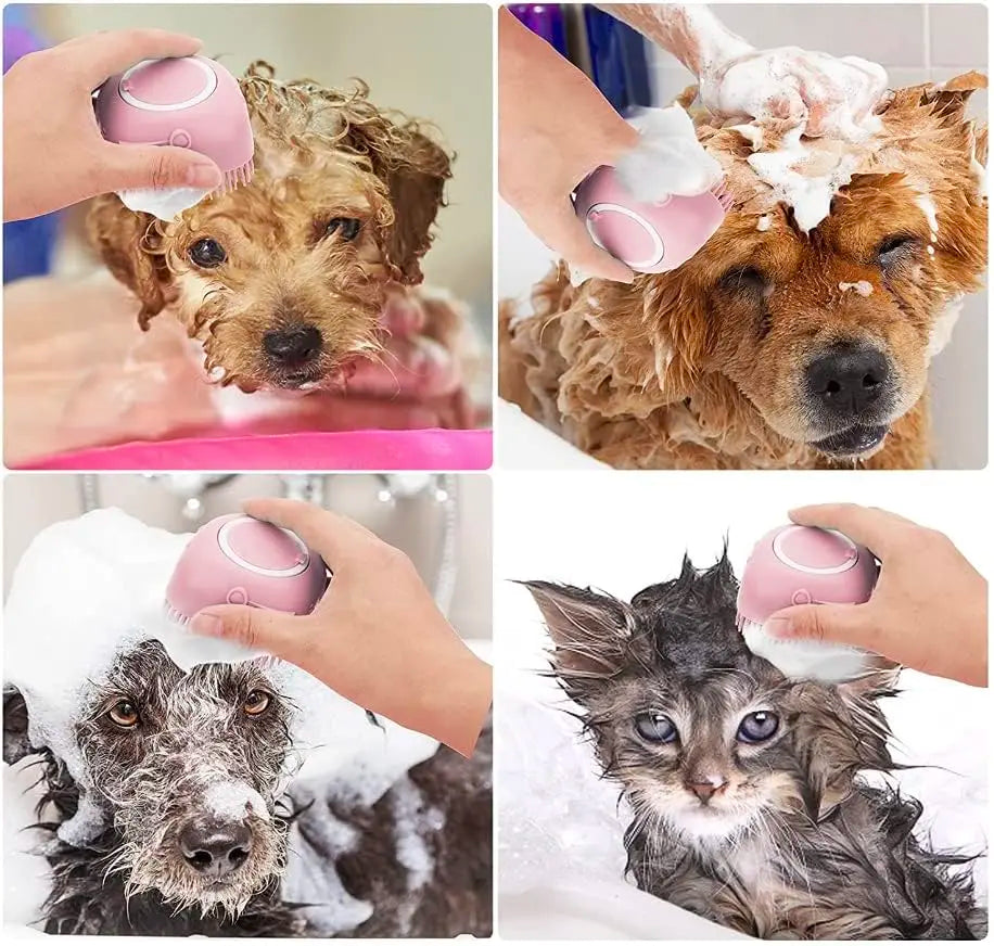 Portable Silicone Pet Paw Cleaner with Ergonomic Grip - Universal Cleaner for Dogs and Cats of All Sizes, Includes Set of 3 Absorbent Polyester Deodorizing Towels