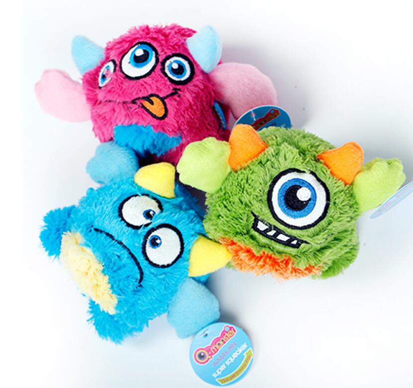 Squeaky Plush Monster Dog Ball